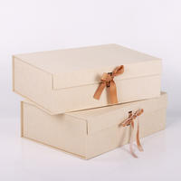 Boîte à souvenirs en lin personnalisée, boîte cadeau pliante magnétique recouverte de tissu de luxe avec fenêtre pour album de souvenirs, boîte de rangement pour bijoux