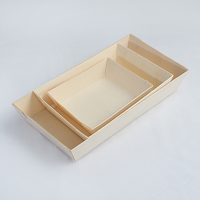 Boîte de service en bois pour sushis, fromages et desserts, plateau alimentaire trapézoïdal