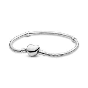 Plata de ley S925 Corazón y serpiente cadena pulsera DIY encanto pulsera joyería - Product Image 6