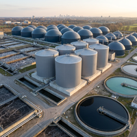 Réservoir Schumann 21,35m*23,87m en acier au carbone boulonné, anti-corrosion, CSTR, pour le traitement de l'eau dans les digesteurs anaérobies 2