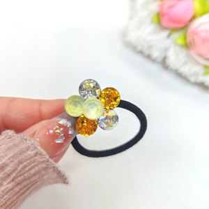 Coleteros para Niñas <span class=keywords><strong>Kknekki</strong></span>, Brillantes, Hechos a Mano con Flores de Diamantes de Imitación, Bandas Elásticas para el Cabello de Alta Calidad, Venta al Por Mayor - Product Image 3