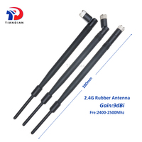 Antena de goma de alta ganancia de comunicación inalámbrica OEM ODM 9dBi 2,4G macho de G WiFi