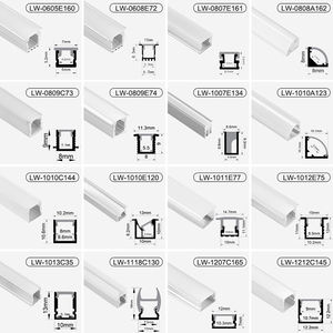 โปรไฟล์อลูมิเนียม 1m 2m 3m สําหรับไฟ LED Strip โคมไฟเพดานโคมไฟเข้ามุม LED อลูมิเนียมช่องกระจาย - Product Image 4