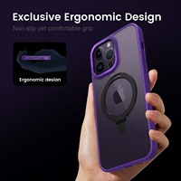 WOWCASE – nouveaux produits 2023 antichoc Non jaunissant anneau magnétique en métal béquille mat étui de téléphone pour iPhone 14 13 Pro max