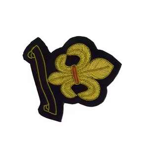 Customized Embroidered Safety <b>Pin</b> <b>Sew</b>-On High Quality Bullion Wire Badges Top Quality Custom Size Soft Fabric Bullion Wire - Product Image 2