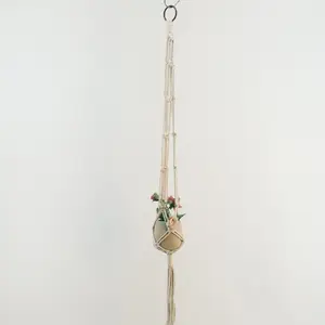 Plant Hanging Holders/Hangers Macrame With Cement Flower Pot Decorative House