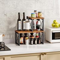 Étagère de rangement de bureau à 2 niveaux en tissu, présentoir de comptoir industriel, étagère de rangement de comptoir, pour bureau et bar à café