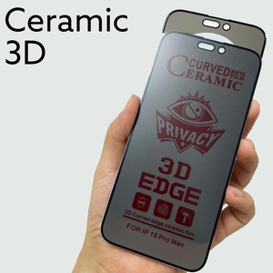 Protector de Pantalla de Privacidad de Cerámica Mate <span class=keywords><strong>ESD</strong></span> para 15/14/13/12/11, Dureza 5H, Ultrafino, Pegamento Completo, Impermeable, para Teléfonos Móviles - Product Image 1