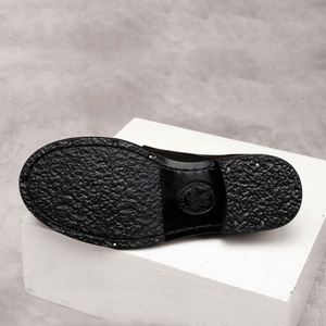 New Formal Business Casual Leather <b>Shoes</b> Elegant Men's Genuine Leather Retro Carved Goodyear Welted British Wedding <b>Shoes</b> - Product Image 5