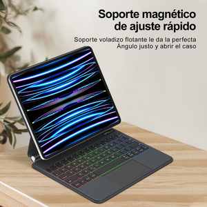 คีย์บอร์ดแม่เหล็กสำหรับ <span class=keywords><strong>iPad</strong></span> รุ่น Air 4/5th 10.9นิ้วพร้อมแทร็คแพดแบบมัลติทัชหน้า<span class=keywords><strong>จอ</strong></span>แสดงสถานะ-แป้นพิมพ์เค้าโครงภาษาสเปน - Product Image 3
