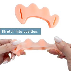 Directo de fábrica Separador de dedos superpuestos de cinco dedos Gel de silicona de tamaño universal y corrección correctora de dedos SEBS - Product Image 3