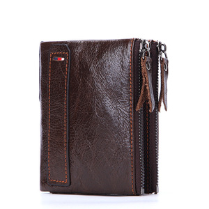 Genuine RFID Leather Men's Wallet <strong>with</strong> <strong>Zip</strong> Coin Pocket Zipper Closure Leather <strong>Purse</strong> for Cards Holder - Product Image 1