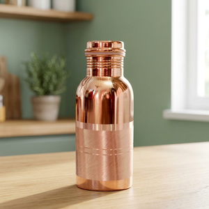 Bouteille d'eau en cuivre pur pour un usage quotidien, élégante bouteille en métal rose gold pour la maison, le bureau, les voyages et l'eau potable réutilisable - Product Image 5