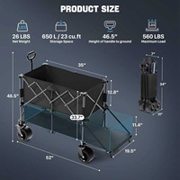 Chariot pliable pour le shopping, le camping en plein air, la promenade des animaux, chariot utilitaire portable à quatre roues, imperméable