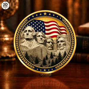 Großhandel: Personalisierte Neuheiten-Münze – US-Kapitolgebäude und amerikanische Flagge mit goldenem Lorbeerkranz-Rand, Gedenkmünze - Product Image 2