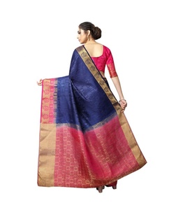 Saris pour femmes en coton artistique multicolore au design moderne pour mariage et festival, vente en gros de vêtements - Product Image 1
