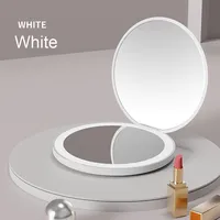 Miroir cosmétique portatif pliable rechargeable de double application de miroir de maquillage de LED