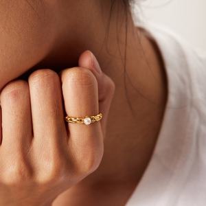 Bague Ajustable en Acier Inoxydable Plaqué Or 18K ASON pour Homme et Femme - Product Image 6