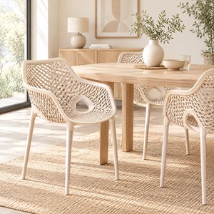 Chaise en rotin synthétique résistante aux intempéries, facile à nettoyer, idéale pour la maison, le patio, l'appartement, le salon, la salle à manger - Vente en gros usine - Product Image 4