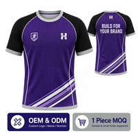 Maillot de sport à manches courtes personnalisé avec logo, 100 % polyester, extensible dans quatre directions, séchage rapide, respirant, sublimation, entraînement, décontracté