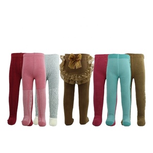 Collants pour bébé fille en coton peigné 80% personnalisés pour l'hiver, épais avec doublure en tissu éponge à l'intérieur - Product Image 1
