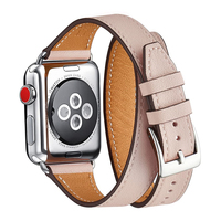 Handgefertigtes Präzisions-Lederarmband für Damen, Kompatibel mit 40-49mm Uhren, Luxuriöses Doppelwickel-Design