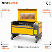 Machine de gravure et de découpe au laser CO2 ActionLasers 9060 80W 100W 130W 150W avec tube RECI Ruida pour le bois et l'acrylique CE FDA