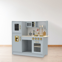 Juego de cocina de color personalizado de madera, juguetes simulados de cocina, juguete educativo para niños, juguete de cocina grande para niños