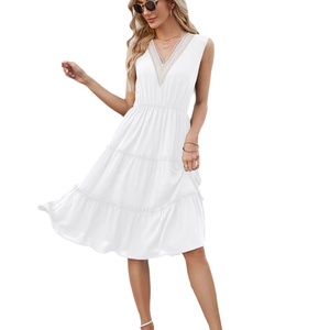 Vestido de Playa JAC22 HL121 <span class=keywords><strong>para</strong></span> Mujer, Estilo Casual con Cuello en V, Encaje, Cómodo, Fresco y Sexy - Product Image 4