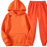 KM vente en gros de vêtements décontractés pour femmes haut à manches longues personnalisé pantalon hiver blanc solide coupe ample survêtements
