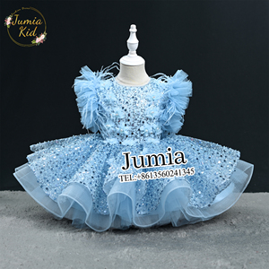 Vestido <span class=keywords><strong>de</strong></span> tutú <span class=keywords><strong>de</strong></span> plumas <span class=keywords><strong>de</strong></span> lentejuelas florales azules <span class=keywords><strong>para</strong></span> <span class=keywords><strong>niñas</strong></span> <span class=keywords><strong>de</strong></span> 6 años <span class=keywords><strong>de</strong></span> edad <span class=keywords><strong>fiesta</strong></span> esponjosa graduación boda princesa aspecto dulce estilo <span class=keywords><strong>de</strong></span> verano - Product Image 1