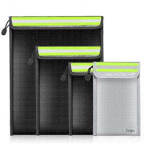 High Temperature Resistant Storage Organizer Silicon Coated Fireproof Documents Safety Bags <b>Fire</b> Waterproof File Bag With Zipper - Product Image 3