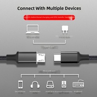 Câble USB C Type C vers Micro USB 3A Charge rapide 480 Mbps Synchronisation des données Câble en cuivre pur Câble en nylon tressé en aluminium
