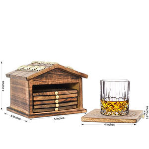 Posavasos de <span class=keywords><strong>cabaña</strong></span> impermeables de resina hechos a mano antiguos, juego de 6 - Product Image 2