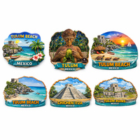 Aimant de plage en résine personnalisé avec logo, souvenir de la Riviera Maya au Mexique, aimant de réfrigérateur de la plage d'Akumal