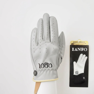 Gant de golf 1080 unisexe en cuir véritable respirant antidérapant avec fermeture à tirette, sangle de poignet légère et réglable, poignées complètes - Product Image 2