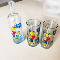 Bouteille cylindrique avec logo pour imprimante, verre, verre, multicolore, 600 ml