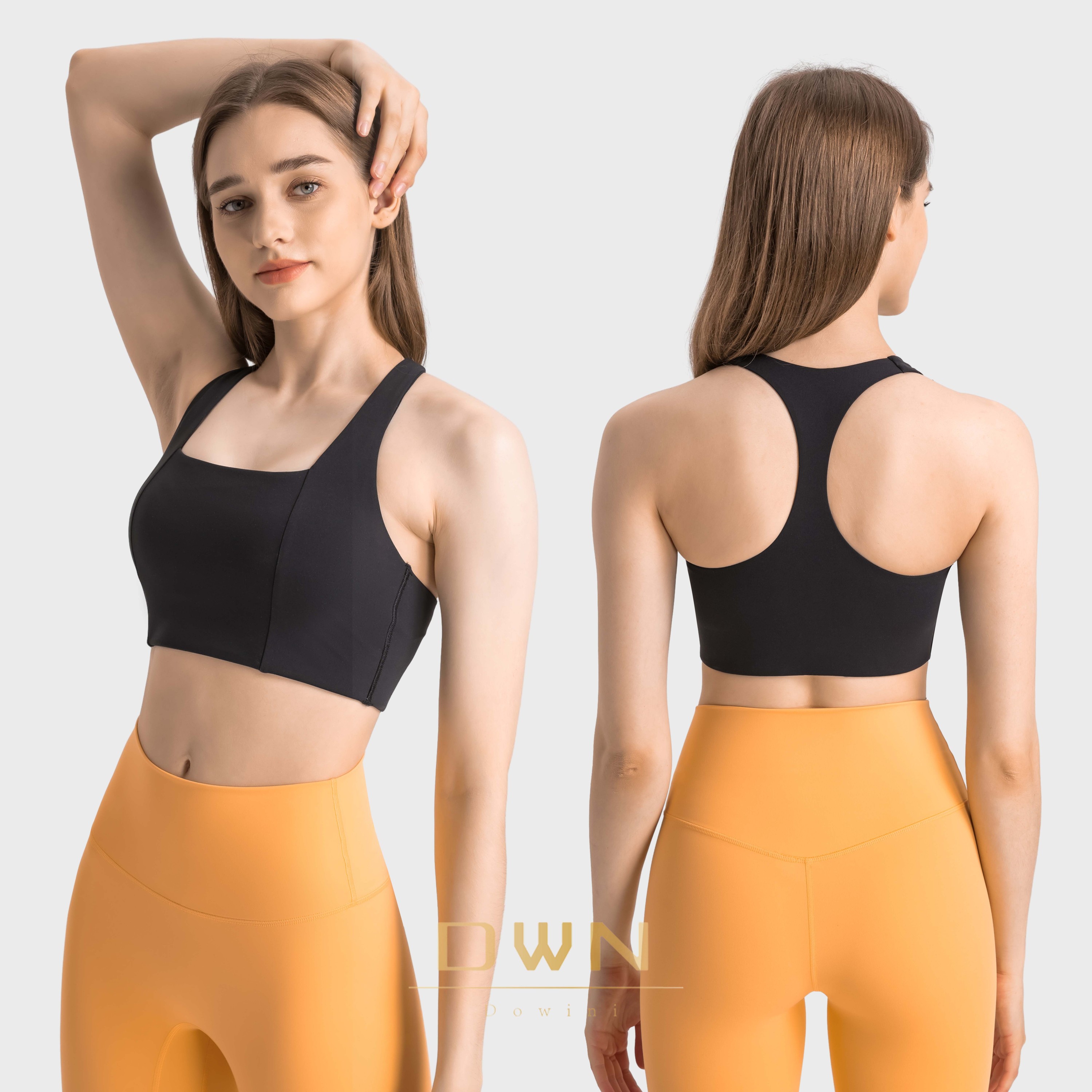 High Quality OEM logo Women's I Shape Back Fixed-cup Sports Bra High Stretchy Buttery Soft Sports Bra Ready to Ship