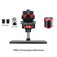 Microscope trinoculaire YCS-7060x, grossissement continu 0,6X-6,5X, équipement de maintenance pour la réparation de téléphones portables