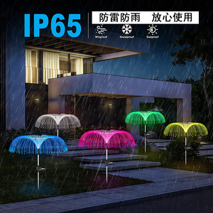Lámpara de Jardín de Fibra Óptica LED con Energía Solar, Lámpara de Césped para Exteriores Resistente al Agua para Patio y Villa - Product Image 2
