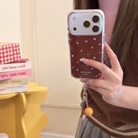 Coque arrière pour iPhone 18 Pro Max 2026 avec étoiles colorées en diamant sur fond brun