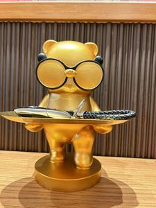 Vente en gros d'usine <span class=keywords><strong>Nouveau</strong></span> <span class=keywords><strong>Kung</strong></span> <span class=keywords><strong>Fu</strong></span> <span class=keywords><strong>Panda</strong></span> Violent Bear Résine Peint à la main Réaliste Artisanat Décoration Plateau Étagère de rangement - Product Image 6