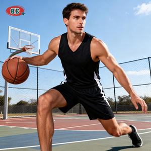 Мужской спортивный комплект: баскетбольные майки с индивидуальным логотипом, быстросохнущие, оптом, премиум-качество, для спортзала - Product Image 2