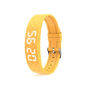 Fitur Unik Jam Tangan Silikon Tanpa Layar Jam Digital LED Gelang yang Dapat Disesuaikan Tampilan Waktu/Tanggal Getaran Jam Tangan Pria - Product Image 5