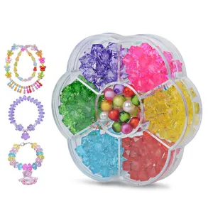 Creative Children Gift DIY Beaded Different Shape Bead Set Craft Handmade Girls Colorful Making Necklace Bracelet Beads