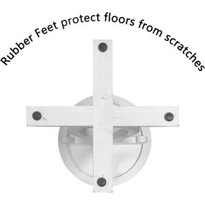 PARISLOFT Mesa de sofá de madera con mesa redonda de madera natural y base blanca desgastada, mesita de noche, mesa auxiliar para sala de estar, cama - Product Image 6