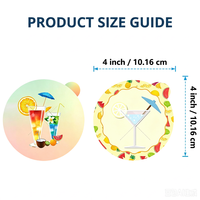 Pegatinas Protectoras para Bebidas Desechables, Ecológicas, Reciclables, con Diseño de Frutas de Verano, Anti-Spoiling, para Tapas de Vasos, Impermeables y Seguras