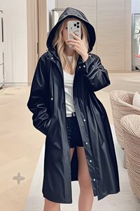 Mode femmes dames respirant long imperméable kaki Trench <span class=keywords><strong>manteau</strong></span> kaki imperméable mode coupe-vent pour l'extérieur - Product Image 2