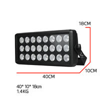 Redsun 120W Strobe 24 x 8W 4-en-1 Lampes à LED 4 bandes RGB Indépendantes Contrôle DMX512 Lumière Matricielle pour Parc à Thème