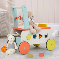 Cube coloré pour enfants satisfait par le client marcheur pousseur en bois pour bébé chariot marcheur en bois pour bébé